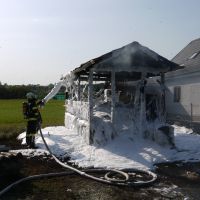 Brand einer Gartenhütte